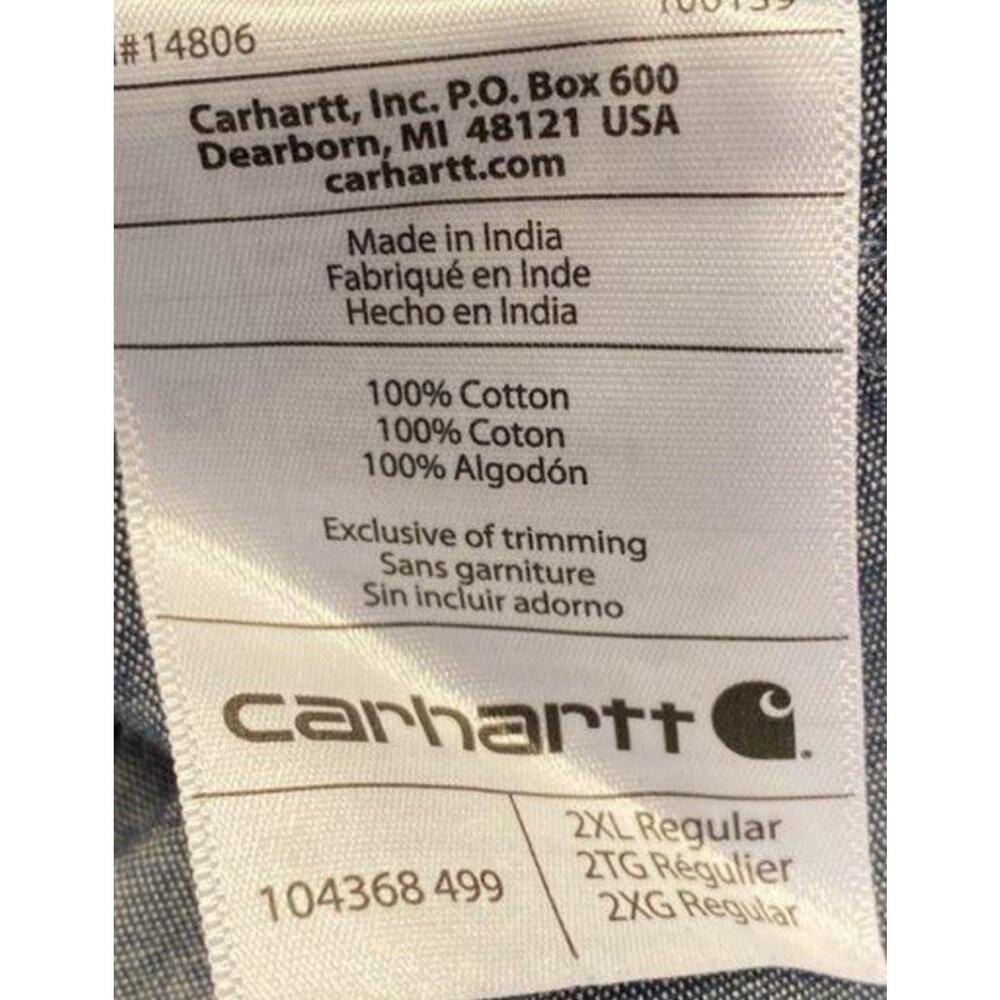 Carhartt Chambray Demin Button Up Long Sleeve Shi… - image 4